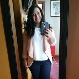 Blush Pink Blazer with Silver Zippers💖